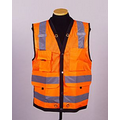 Safety Vest, ANZI Class 2, Surveyor style vest with plan pouch in rear (Med - 5 XL), Orange